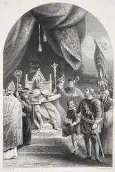 König Johann unterzeichnet die Magna Carta, graviert von W. French